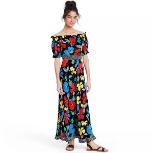 NWT RIXO x Target Collab Floral Off The Shoulder Maxi Dress